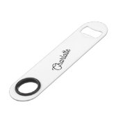 Monogram Name Modern Speed Flaschenöffner (Rückseite Schrägansicht)