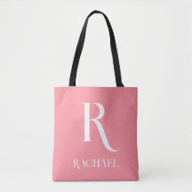 Monogram Name Modern Stylish Pink