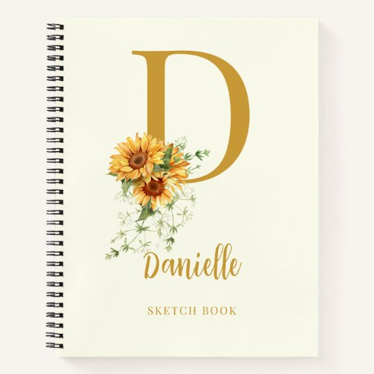 Monogram Name Moderne Blumenschrift Notizblock (Vorderseite)