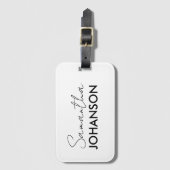 Monogram Name Moderne Minimalistische vereinfachte Gepäckanhänger (Vorderseite Vertikal)