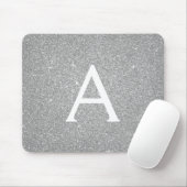 Monogram Name Mousepad für Silver Sparkle Glitzer (Mit Mouse)