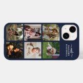 Monogram Name Navy Blue 6 Foto Collage Case-Mate iPhone Hülle (Rückseite (Horizontal))