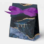 Monogram Name Navy Blue Gold Geschenk oder Gefälli Geschenkschachtel (Vorderseite)