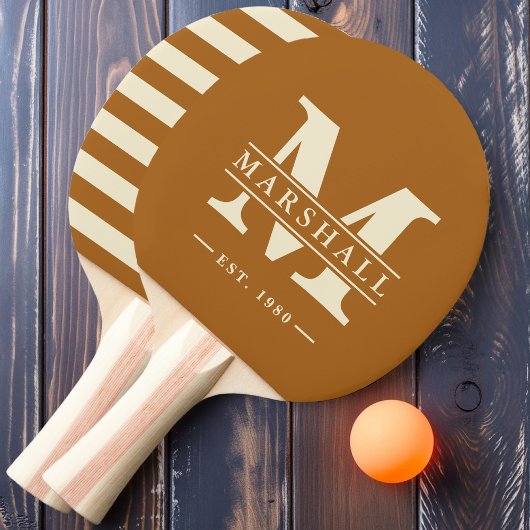Monogram & Name Overlay Polo Burnt Sand Tischtennis Schläger