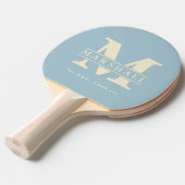 Monogram & Name Overlay Polo Streifen Light Sky Tischtennis Schläger (Vorderseite)