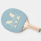 Monogram & Name Overlay Polo Streifen Light Sky Tischtennis Schläger (Seitenansicht)