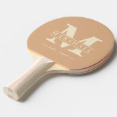 Monogram & Name Overlay Polo Striping Peach Kiss Tischtennis Schläger (Vorderseite)