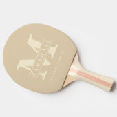 Monogram & Name Overlay Polo Striping Sand Dune Tischtennis Schläger (Seitenansicht)