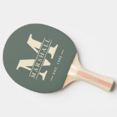 Monogram & Name Overlay Polo Warm Grau Tischtennis Schläger (Seitenansicht)