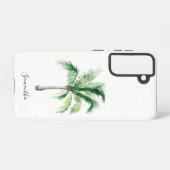 Monogram Name Palm Tree Coastal Personalisiert Samsung Galaxy Hülle (Rückseite (Horizontal))