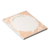 Monogram Name Peach Gold Splattered Stylish Modern Notizblock (angewinkelt)