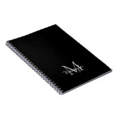 Monogram Name Personalisiert Black Notebook Notizblock (Rechte Seite)