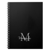 Monogram Name Personalisiert Black Notebook Notizblock (Vorderseite)