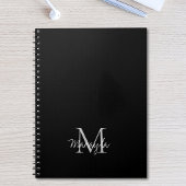Monogram Name Personalisiert Black Notebook Notizblock