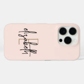 Monogram Name Pink Gold Modern Case-Mate iPhone Hülle (Rückseite (Horizontal))