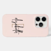 Monogram Name Pink Gold Modern Case-Mate iPhone Hülle (Rückseite (Horizontal))