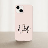 Monogram Name Pink Gold Modern Case-Mate iPhone Hülle
