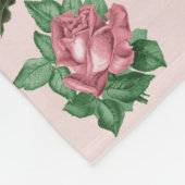 Monogram Name Pink Roses Floral Shabby Chic Fleecedecke (Ecke)