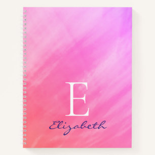 Monogram Name Pink Sketchpad Notizblock