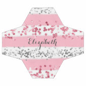 Monogram Name Pink White Gray Glitzer Girly Trendy Fußball (Flach)