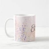 Monogram Name Pink White Sparkle Elegant Kaffeetasse (Links)