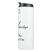 Monogram name purple writer editper QR code busine Thermosbecher (Nach rechts gedreht)