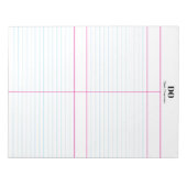 Monogram Name Quadrant Linke Notepad Notizblock (Vorderseite)