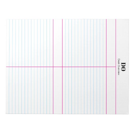 Monogram Name Quadrant Linke Notepad Notizblock (Vorderseite)