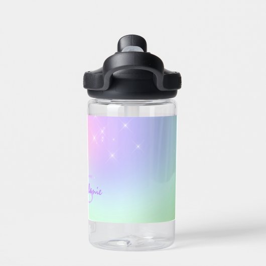 Monogram Name Rainbow Glitzern Girl Trinkflasche (Rückseite)