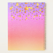 Monogram Name Rainbow Gold Stars Planer (Rückseite)