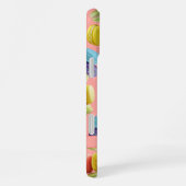 Monogram Name Rainbow Macaron Cookies Muster iPhone Hülle (Rechte Seite)