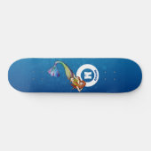 Monogram Name Rainbow Mermaid mit Ginger Hair Skateboard (Horizontal)