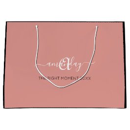 Monogram Name Rose Blush Shop Hochzeitsgeschenk Große Geschenktüte