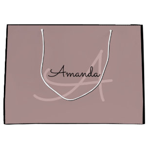 Monogram Name Rose Bridal Favor Beauty Brand Larg Große Geschenktüte