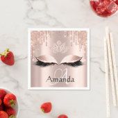 Monogram Name Rose Glitzer Tropfen Spark Diamond Serviette (Beispiel)