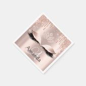 Monogram Name Rose Glitzer Tropfen Spark Diamond Serviette (Ecke)