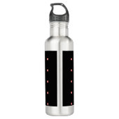 Monogram Name Rose Gold Black Polka Dot Edelstahlflasche (Rückseite)
