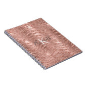 Monogram Name Rose Gold Glitzer Animal Print Notizblock (Rechte Seite)