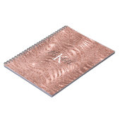 Monogram Name Rose Gold Glitzer Animal Print Notizblock (Linke Seite)