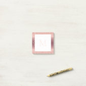 Monogram Name Rose Gold Glitzer Post-it® Notes Post-it Klebezettel (Auf Schreibtisch)