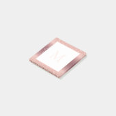 Monogram Name Rose Gold Glitzer Post-it® Notes Post-it Klebezettel (angewinkelt)