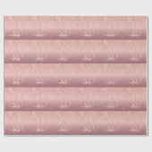 Monogram Name Rose Gold Glitzer Wrapping Paper Geschenkpapier (Flach)
