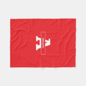 Monogram Name Rot einfaches modernes Bettsofa Blan Fleecedecke (Vorderseite (Horizontal))