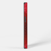 Monogram Name Ruby Red Ombre Glitzer Glitzern iPhone Hülle (Rechte Seite)