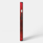 Monogram Name Ruby Red Ombre Glitzer Glitzern iPhone Hülle (Linke Seite)
