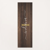 Monogram Name Rustic Dark Wok Script Modern Yogamatte (Vorderseite)