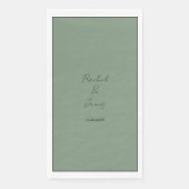 Monogram Name Sage Green Elegant Script Hochzeit Serviette (Vorderseite)