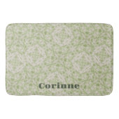 Monogram Name Sage Green Pattern | Badematte (Vorderseite)