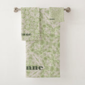 Monogram Name Sage Green Pattern | Badhandtuch Set (Insitu)