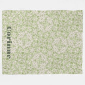 Monogram Name Sage Green Pattern | Fleecedecke (Vorderseite (Horizontal))